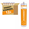 12 stuks Siliconen kit RAL 9001 310 ml - pakketvoordeel